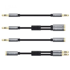 Besign Kabel Audio Pack-3.5mm Aux Kabel, Male To Female Extension Kabel Audio, Wanita (CTIA Standar) untuk 2 Male Headphone MIC Audio Y Splitter Kabel, 3.5mm MALE Ke 2 Port 3.5mm Kabel Audio Wanita-Intl