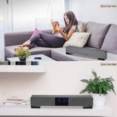 Bluetooth 4.2 Soundbar Speaker Home Theater Super Bass Bebas Genggam Dukungan AUX DI TF Kartu Radio FM U -Disk Membaca Musik Play LED Display Layar Jam Waktu untuk TV PC Tablet Ponsel Pintar-Intl