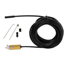 Borescope Gold 5M 16.4ft Cable 8mm Lens 2 In 1 Dual Usb AndroidSmartphone HD Endoscope Inspection Camera Ultra Slim 6 LEDs IP68Waterproof Snake Borescope Mini USB Inspection Camera FindFine® - intl