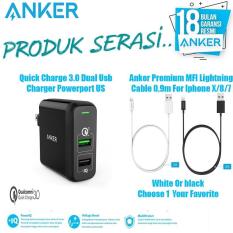 Bundling Anker Charger Powerport+2 With Kabel data Lightning 3ft