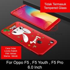 Calandiva Cute Rabbit Premium Front Back 360 Degree Full Protection Case Quality Grade A for Oppo F5, F5 Youth, F5 Pro 6.0 Inch ( sama ukuran )