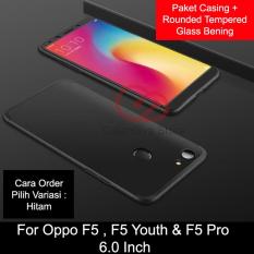 Calandiva Premium Front Back 360 Degree Full Protection Case Quality Grade A for Oppo F5, F5 Youth, F5 Pro 6.0 Inch (sama ukuran) + Tempered Glass 2.5D Bening