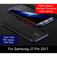 Calandiva Premium Front Back 360 Degree Full Protection Case Quality Grade A for Samsung Galaxy J7 PRO 2017 ( J730 ) + Tempered Glass 2.5D Bening