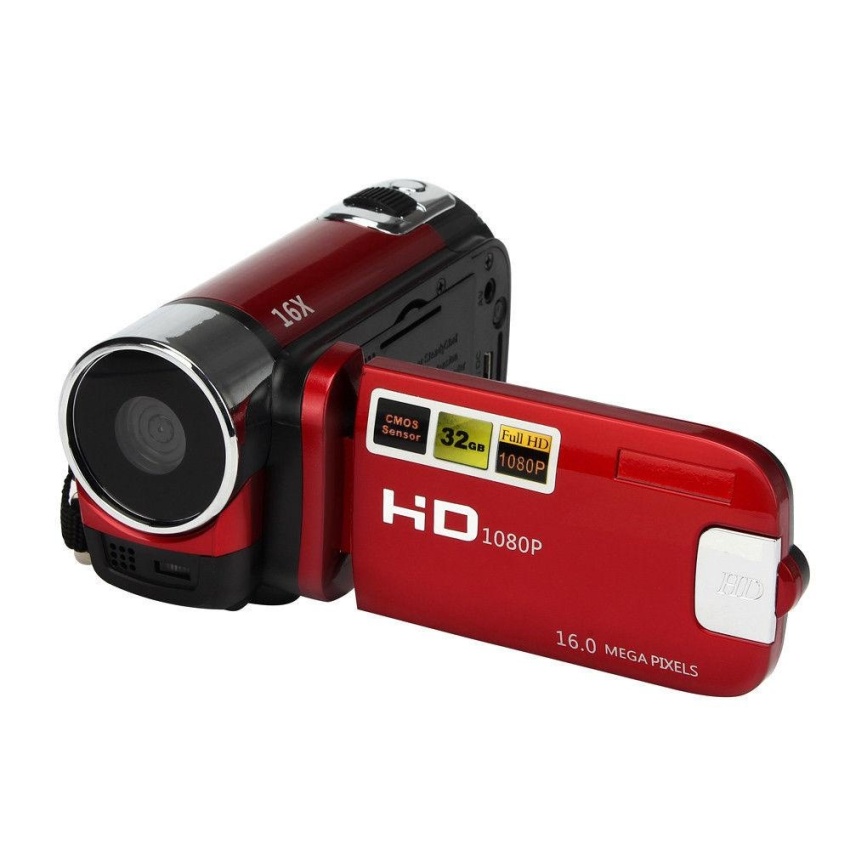 Kamera camcorder, MP 16 High Definition Digital Video Camcorder 1080 P 2,7 inci TFT LCD Layar 16 X Zoom kamera perekam warna: merah spesifikasi: American Standard