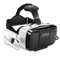 Canbor Virtual Reality Headset, VR Headset VR Goggles Built-in Stereo Headphones Microphone for 3D Movies and Games Compatible with 4.7-6.2 Inches Apple iPhone, Samsung More Smartphones - intl