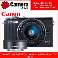 Canon EOS M100 Kit 15-45mm +22mm STM Kamera Mirrorless - Black