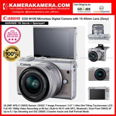 Canon EOS M100 Kit 15-45mm Grey Kamera Mirrorless - 24.2MP Cmos WiFi Full HD (Garansi 1th)