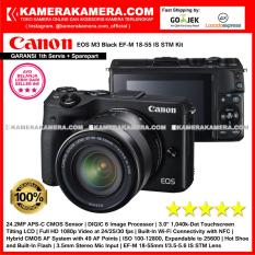 Canon EOS M3 Black EF-M 18-55 IS STM Kit (Garansi 1th) Kamera Mirrorless M3 CMOS 24.2MP Full HD 1080p 49 AF Points