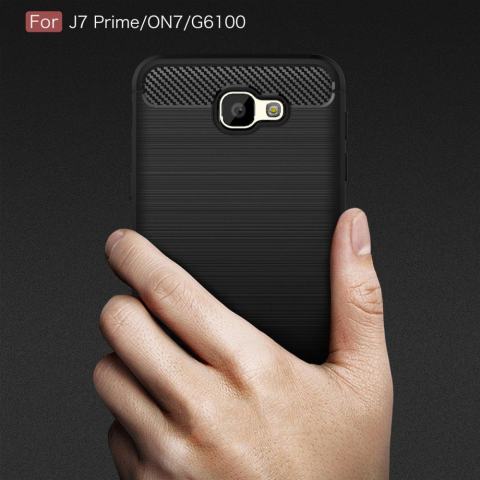 Serat Karbon Seri Bisa Tekstur Shock Penyerapan Case untuk Samsung Galaxy On7 (2016) /Pada NXT/J7 Prime-Intl 1