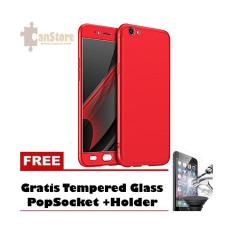 Case Hardcase 360 Oppo A57 Free Tempered Glass +Popsocket + Holder