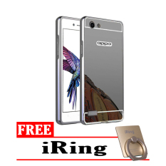 Case Oppo Neo 7 Bumper Mirror Slide Hitam - Free iRing