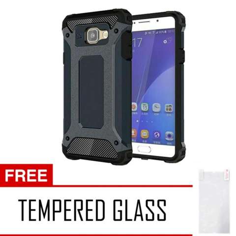 Case Tough Armor Carbon for Samsung Galaxy J7 Prime Series - Biru Dongker + Free Tempered