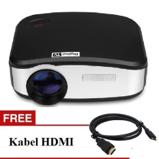 CHEERLUX C6 New mini LED projector 800x480 pixels 1200 lumens + Digital TV Tunner Free HDMI - Hitam