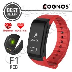 Cognos F1 Smartband Heart Rate Blood Pressure Wristband Smart Watch Smart Band Smartwatch - Merah