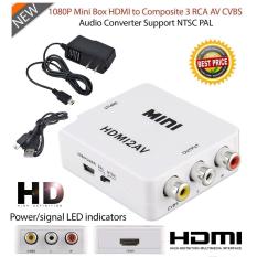 Digital HDMI untuk RCA Komposit Video Audio AV CVBS Konverter Adaptor 720 P/1080 P (Putih) -Intl