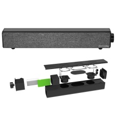 Docooler Bluetooth 4.0 Speaker Sound Bar Home Theater 20 W Outputfrom Dual 10 W Driver Deep Bass Aux-in Bermain Musik 4400 MAh Built-Inbattery Grey untuk TV PC Tablet Ponsel Pintar-Intl