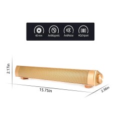 DSstyles Wireless Bluetooth Speaker,Home Theater Soundbar Built-in Dual Subwoofer TF Card/ 3.5mm Aux-in Supported for iPhone iPad Samsung Smartphone/ Tablet/ MP3 Player Gold