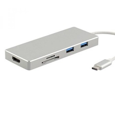 eBerry USB-C Hub, Multipurpose Adapter USB 3.1 Type C Hub with Power Delivery for Charging, HDMI 4K Output, Card Reader, 3 USB 3.0 Ports for Apple New MacBook, Chromebook Pixel and More Type C Devices