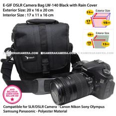 EGIF LW-140 Black DSLR Camera Bag with Rain Cover for Canon Nikon Sony Olympus Panasonic Samsung