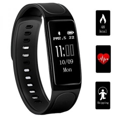 Fitness Tracker,Teetox 0.96Inch OLED Heart Rate Monitor Smart Wristband Swimming Activity Tracker Smart Bracelet with Step Tracker/Calorie Counter/Sleep Monitor for iPhone iOS and Android Phone,Black - intl