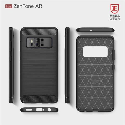 Fleksibel TPU Bumper Slim Fit Case Carbon Fiber Desain dengan Absorption Shock Penyerapan Ringan Shockproof Back Cover untuk ASUS Zenfone AR (ZS571KL) -Intl 4