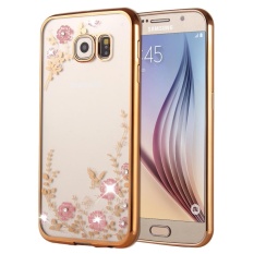 untuk Samsung Galaxy S6 Edge/G925 Bunga Pola Elektroplating Soft TPU Cover Cover Cover-Intl