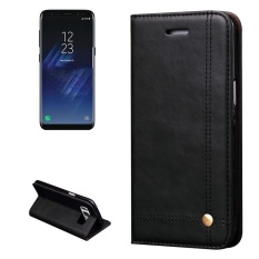 untuk Samsung Galaxy S8 Retro Crazy Horse Tekstur Gaya Kasual dengan Penyerapan Case Kulit Horisontal Flip dengan Pemegang dan Kartu Slot dan Dompet, Kecil Kuantitas Dianjurkan Sebelum Samsung Galaxy S8 Launching (Hitam)-Intl