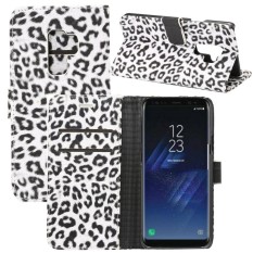 For Samsung Galaxy S9+ Leopard Pattern PU + PC Horizontal Flip Leather Case with Holder and Card Slots and Wallet, Small Quantity Recommended Before Samsung Galaxy S9+ Launching(White) - intl