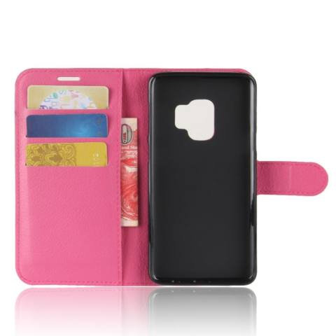 Untuk Samsung Galaksi S9 Lengkeng Tekstur Kulit Horisontal Lipat Case dengan Penahan dan Dompet dan Slot Kartu, kecil Kuantitas Dianjurkan Sebelum Samsung Galaksi S9 Launching (Magenta)-Internasional 3