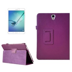 For Samsung Galaxy Tab S3 9.7 / T820 Litchi Texture Horizontal Flip Leather Case with Sleep / Wake-up Function and Holder(Purple) - intl