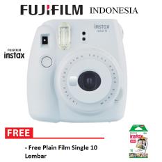 Fujifilm Instax Polaroid Camera Mini 9 Paket Standard - Smokey White