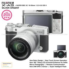 FUJIFILM X-A3 Silver Argent XC 16-50mm WiFi 24MP Touchscreen LCD Mirrorless Camera