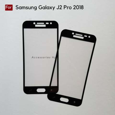 Full Cover Tempered Glass Warna Screen Protector for Samsung Galaxy J2 Pro 2018 - Black 1