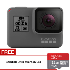 GoPro Hero 6 - Black + Gratis Sandisk Ultra Micro SDHC 98MB/s 32GB Class 10 A1