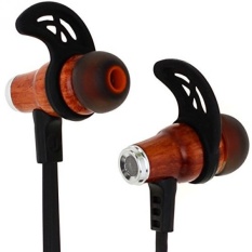 GPL / Symphonized NRG nirkabel Bluetooth headphone kayu dalam kuping isolasi kebisingan | Earbud | Earphone dengan Mic & kontrol Volume (hitam) / dikirim dari USA