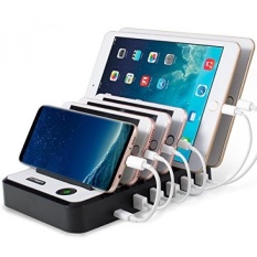 GPL/Witeem Quick Charge dan Smart 6-Port USB Pengisian Hub Station dengan Port USB TYPE C, Universal Pengisian Dok Desktop Organizer Stand untuk Smartphone, Tablet, Putih/kapal dari AMERIKA SERIKAT-Intl