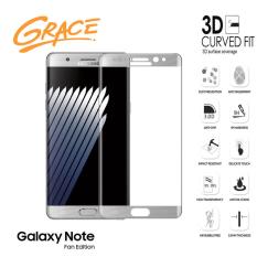 Grace Samsung Galaxy Note FE / Fan Edition - 5.7 inch Tempered Glass - 3D Curved Full Cover - Silver