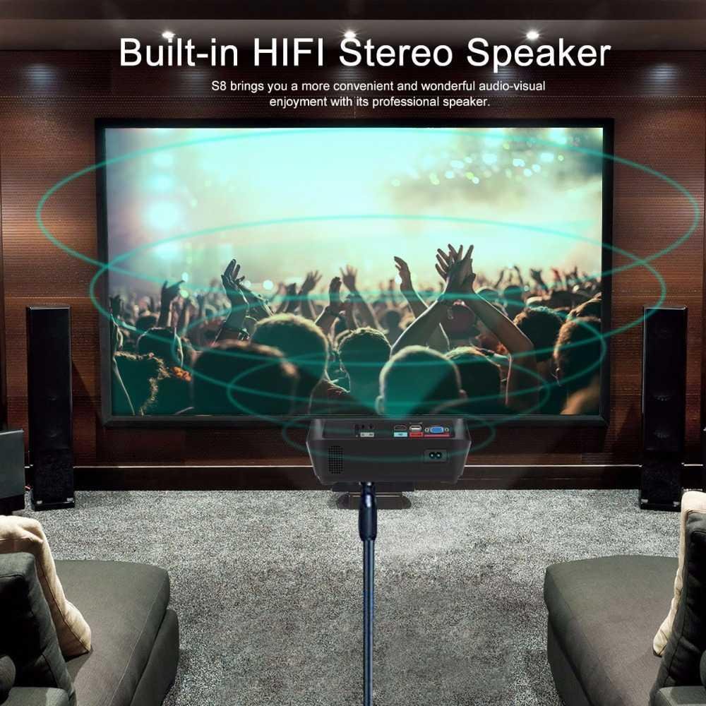 HD LCD LED Projector Home Cima Theater HDMI USB VGA TF Stereo Speaker - intl