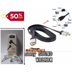 HDMI high Speed Cable 2 Meter untuk segala prangkat tv dan game (display. laptop. projector. HD TV ps3 dan xbox360. computer) + sony handsfree walkman sound