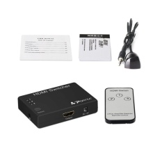 Switcher HDMI Berkualitas Tinggi + Amplifier 5 In 1 OUT (5x1) dengan IR.1080P. 3D. 1.4a. Kotak Logam. 24 K Berlapis Emas Konektor-CompactHDMI Switch Switcher 5 In 1 (5x1) Out 4 Ports Port dengan Built-inIR Nirkabel Remote Control-Intl