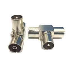 Jack Antena TV Model T Untuk Cabang Antena Stanliss Steel 2 pc - Silver