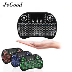 JvGood Backlit 2.4 GHz Mini Nirkabel Touchpad Keyboard Udara Mouse Handheld Bluetooth Remote Control Mouse Game Mice Backlight untuk Android TV BOX PC Smart TV Black
