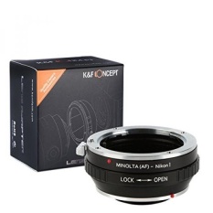 K&F Concept Lens Mount Adapter with Tripod for Minolta MA AF Lens to Nikon 1 Mirrorless Cameras S2, J4, V3, AW1, S1, J3, V2, J2, V1, J1 DSLR Camera Body