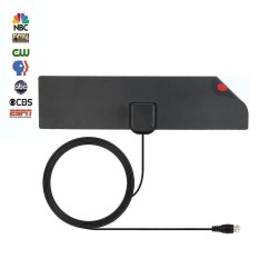 Kobwa TV Antenna, Indoor Antenna For Digital TV , HDTV Antenna Ultra Thin, 10FT High Performance Coaxial Cable With Standard Connector, 35 Miles Range, Upgraded Version Black (29.5*7.5cm) - intl