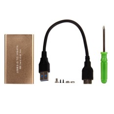 Latop Eksternal SSD MSATA untuk Portable USB3.0 Converter Adaptor Kandang Case Emas-Intl