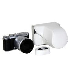 Leather Camera Case Cover Bag Camera Sling Strap For FujifilmFujifinepix Xm1 X A1 Xa2 16-50Mm Lens Digital Camera Bag (White)