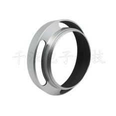 Leica 49mm Logam Perak Lensa Kamera Miring Tudung Lensa