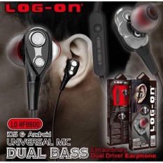Log On Double Bass / Dual Speaker In-Ear Earphone Handsfree Headphone Headset LO-HF8800