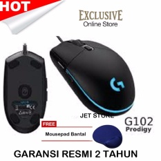 Logitech G102 Prodigy Gaming Mouse - Hitam + Mouse Pad.