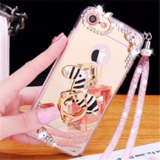 Mewah TPU Diamond Mirror Case Rhinestone Slim Cover Case untuk Apple IPhone 7 4.7